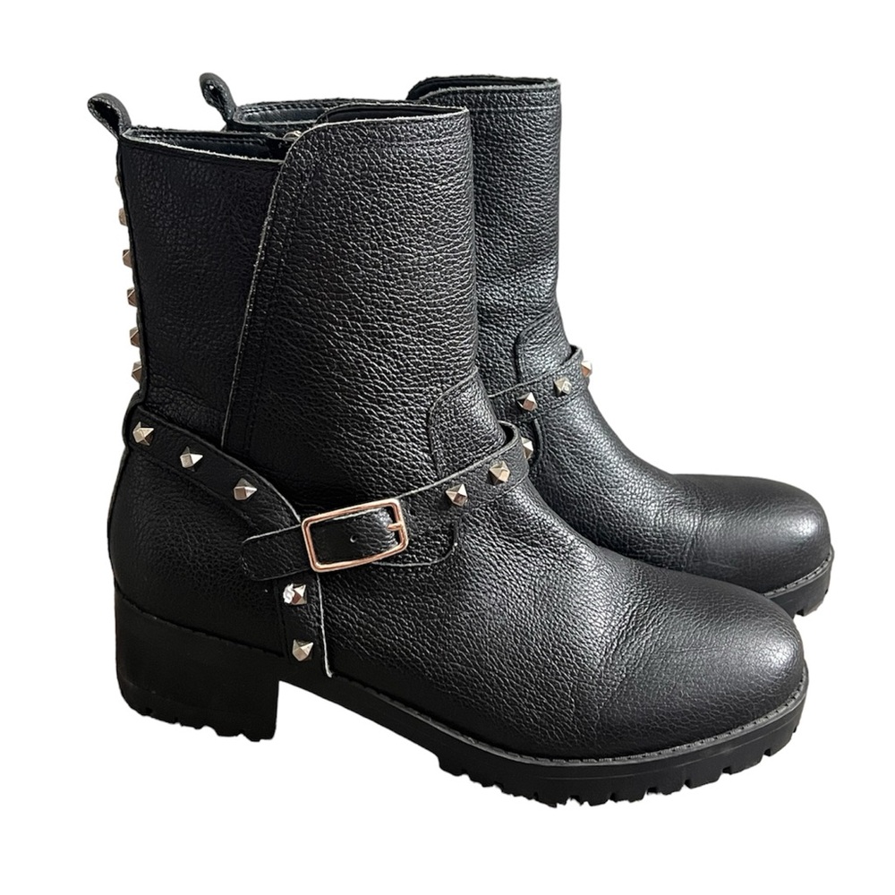 NINE WEST ‘WNRENEE’ Leather Studded Boots Size 8.5M✨